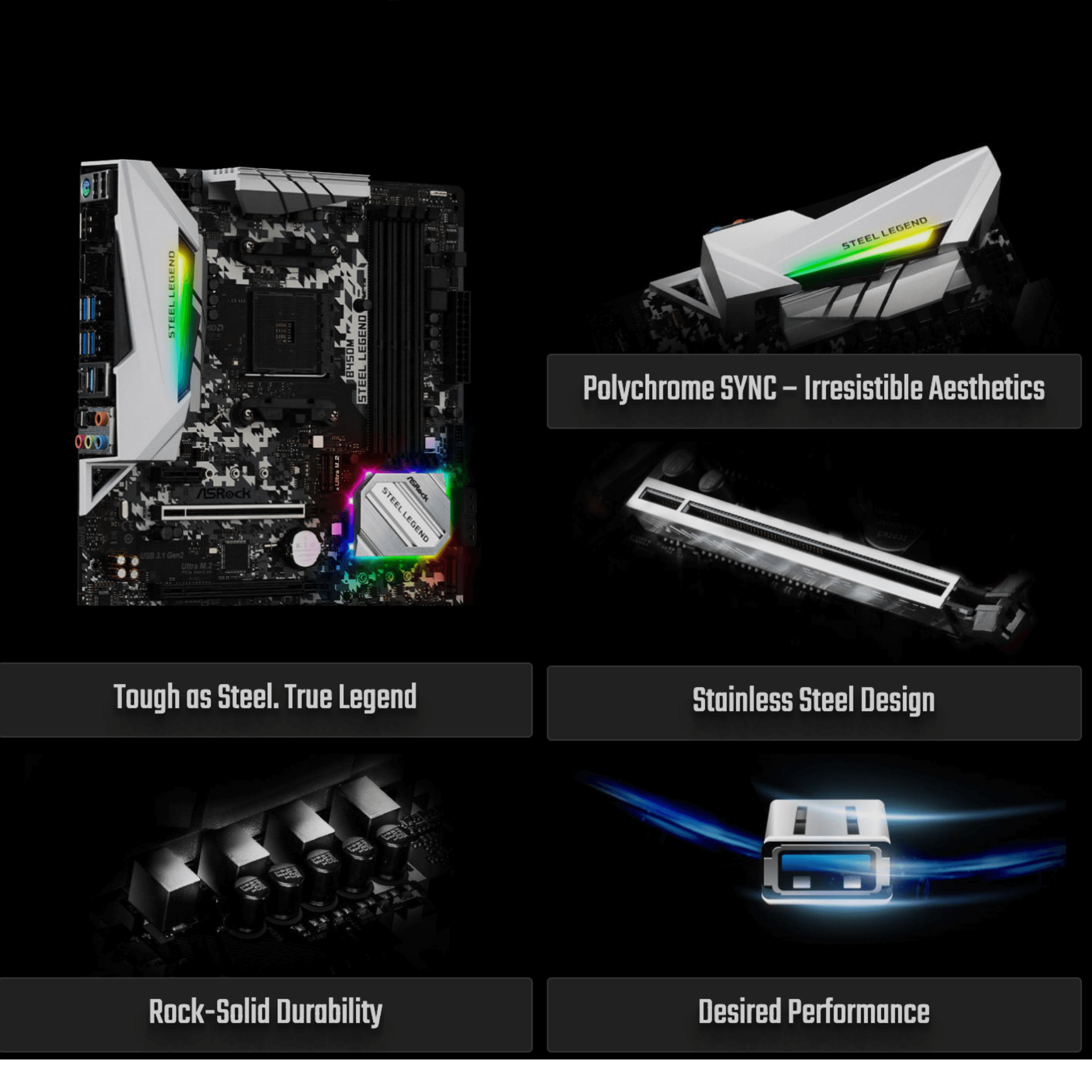 Asrock B450M Steel Legend AM4 mATX Motherboard