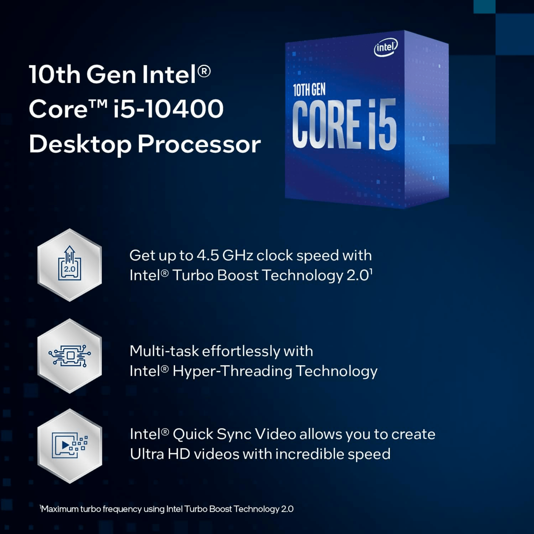 Intel i5-10400 6 Core 12 Thread/ 4.30GHz Max/ 2.90GHz Base/ 12mb/ LGA 1200