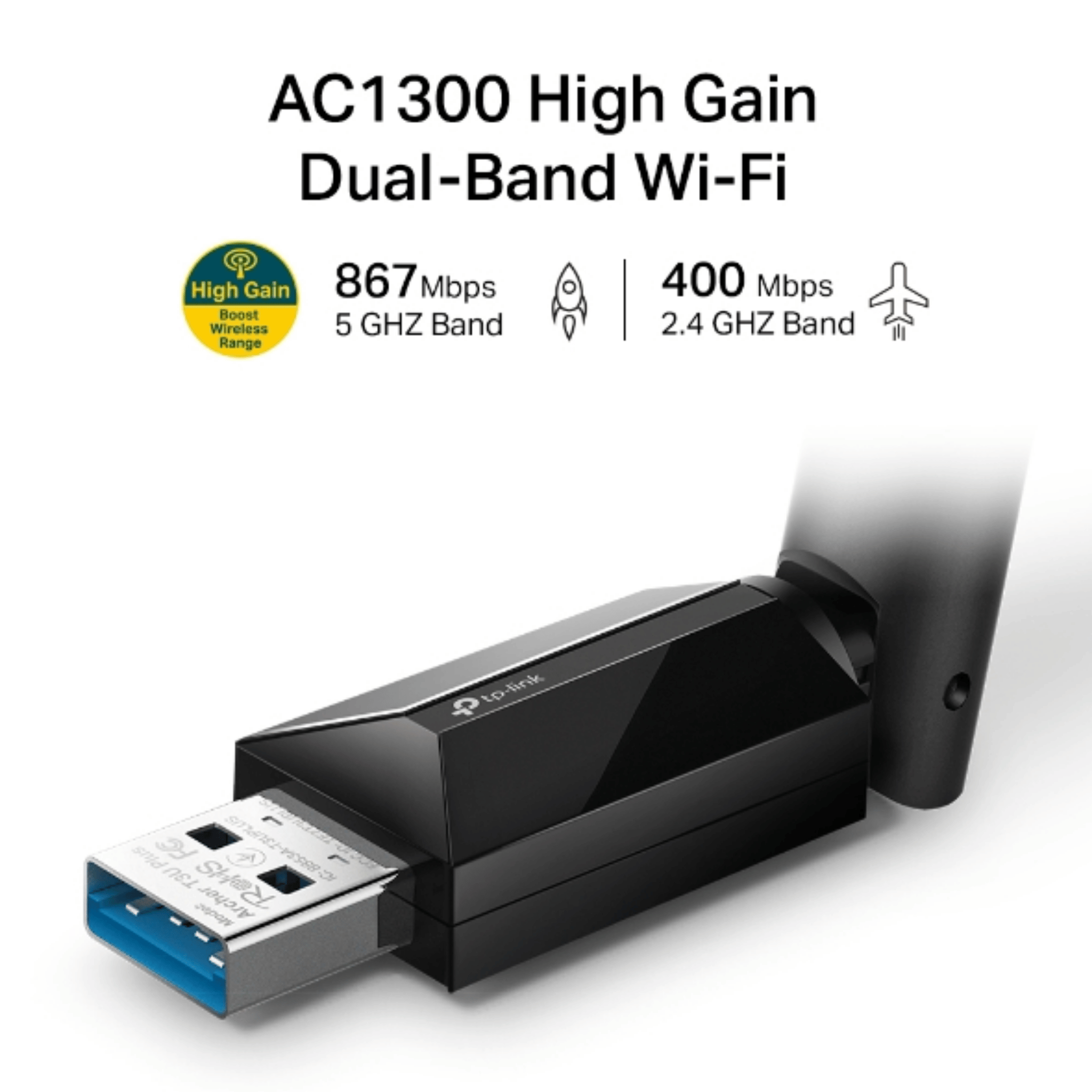 Tp-link Archer T3U Plus AC1300 High Gain Wireless Dual band USB Adapter