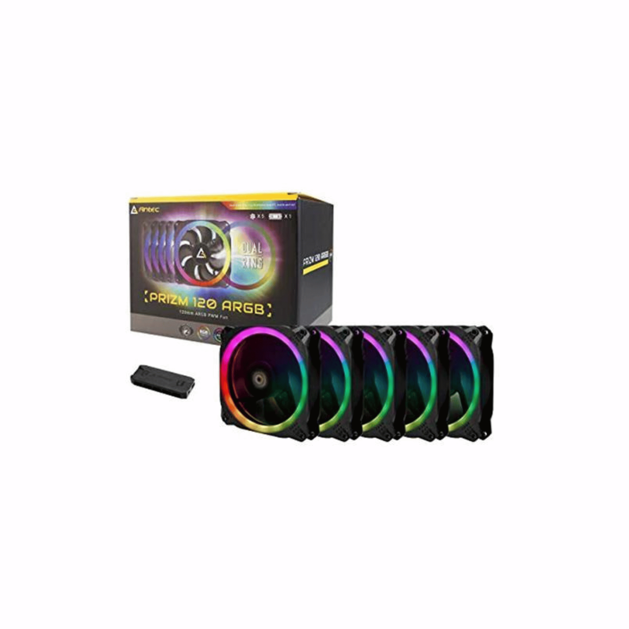 Antec Prizm 120 ARGB 120mm 5 in 1 pack w/ Fan Controller ARGB PWM Fan  (Prizm 120 ARGB 5+C)