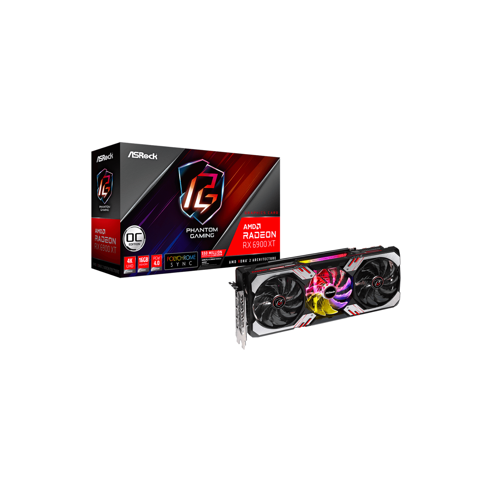Asrock RX 6900 XT Phantom Gaming OC DDR6 16gb D6 Graphics Card RX6900XT PGD 16GO