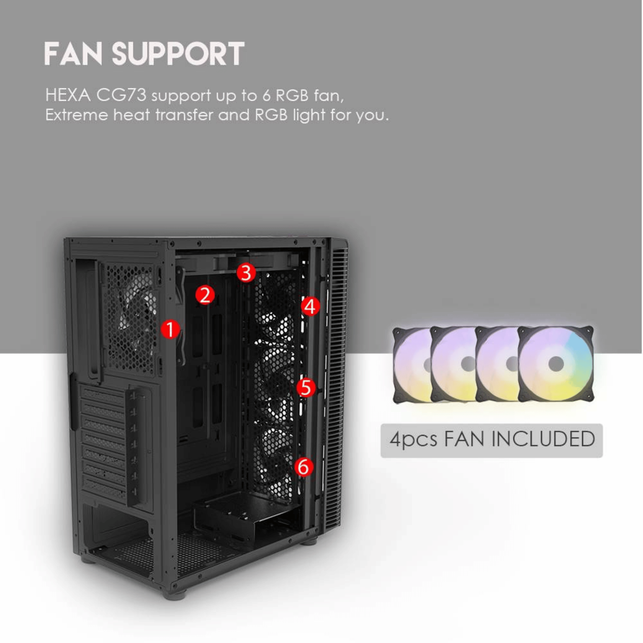 Fantech Hexa CG73 Mid Tower Case