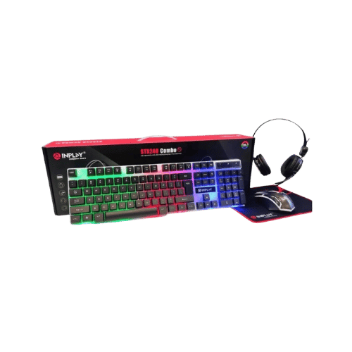 Inplay STX240 4-in-1 Combo Gaming Keyboard and Mouse w/ Headset and Mousepad