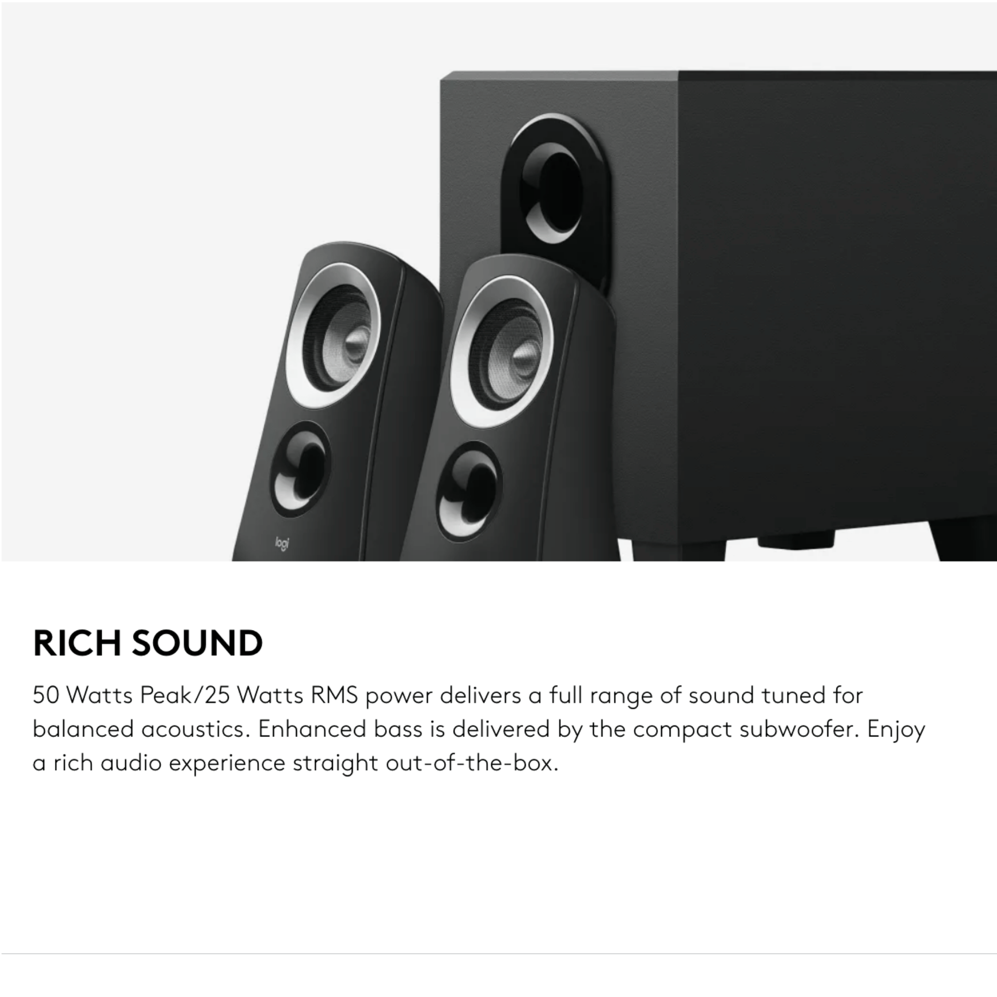 Logitech Z313 Rich Balanced Sound Speakers w/ Subwoofer