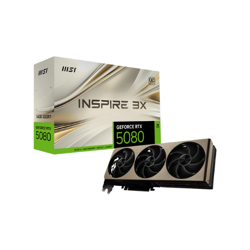 MSI RTX 5080 Inspire 3X OC 16GB Graphics Card G5080-16I3C