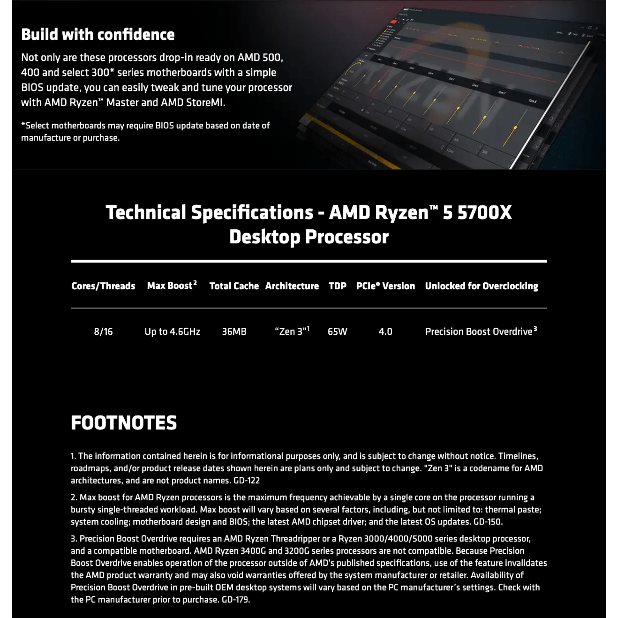 Ryzen 7 5700X 8 Core 16 Thread/ 4.60GHz Max Boost/ 3.40GHz Base/ AM4 Socket (Tray)