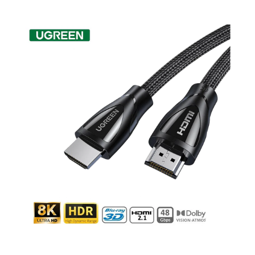 Ugreen HD140 HDMI 2.1 Male To Male Cable 1M (80401), 1.5M (80402), 2M (80403), 3M (80404), 5M (80405)