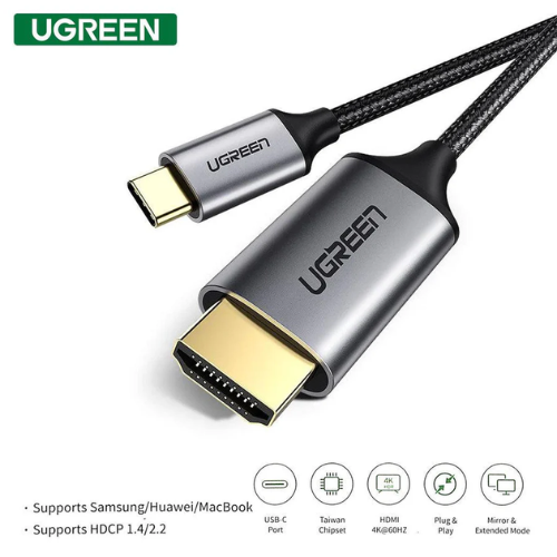 Ugreen MM142 Type C To HDMI Cable 1.5M Gray (50570)